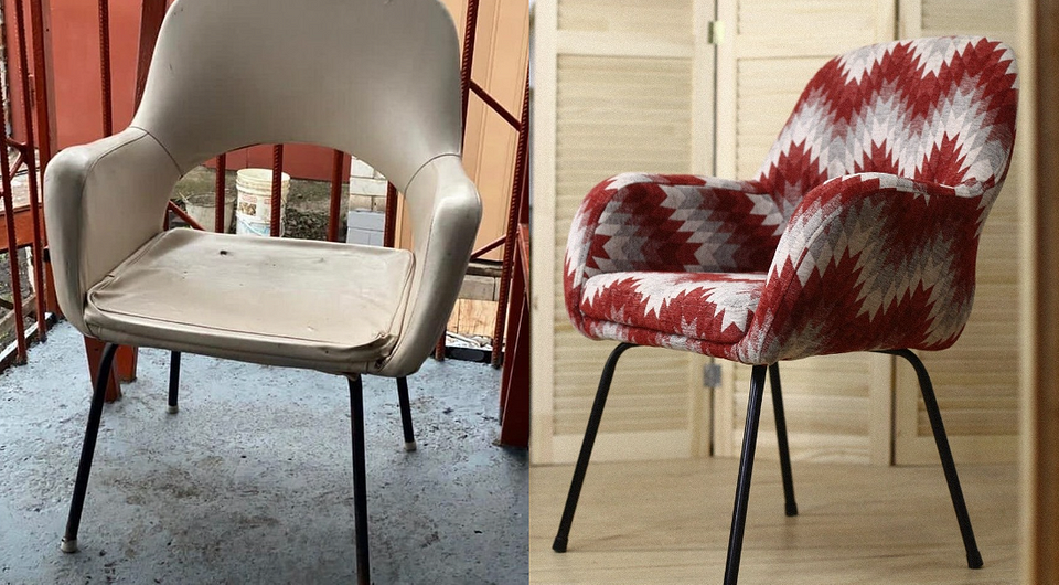 Оновлення старого крісла: приклад вдалої реставрації та перетяжки.