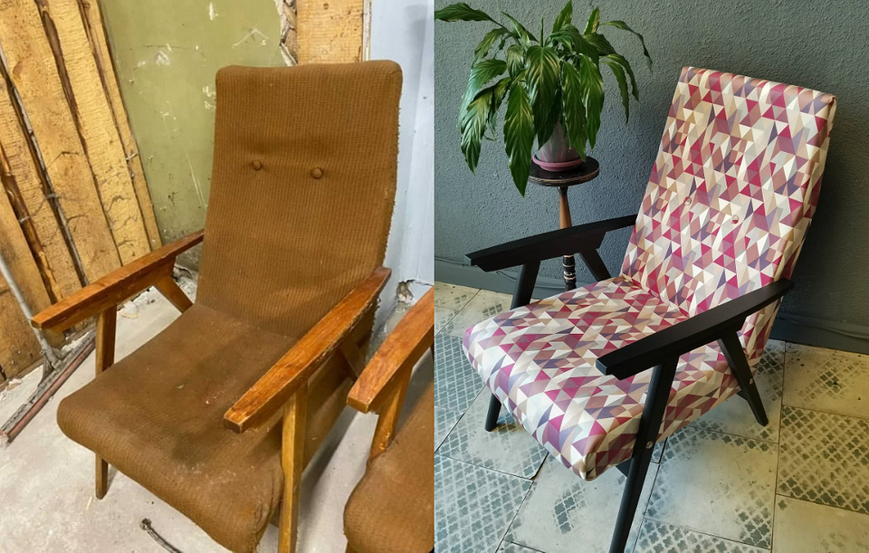 Крісло після реставрації: приклад майстерного відновлення старих меблів.