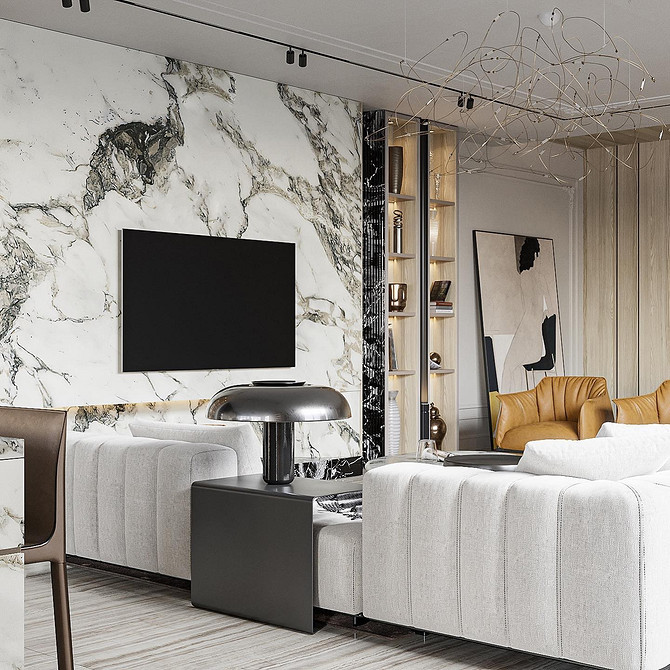 Сучасна вітальня з великим кутовим диваном, функціональні меблі для дому