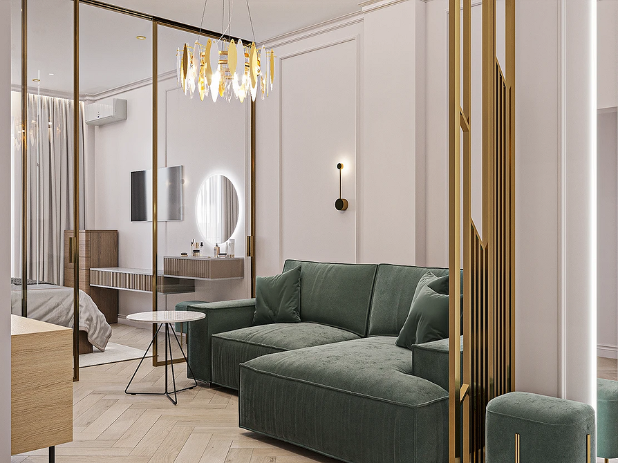 Комфортний кутовий диван з м'якою оббивкою у світлій вітальні.