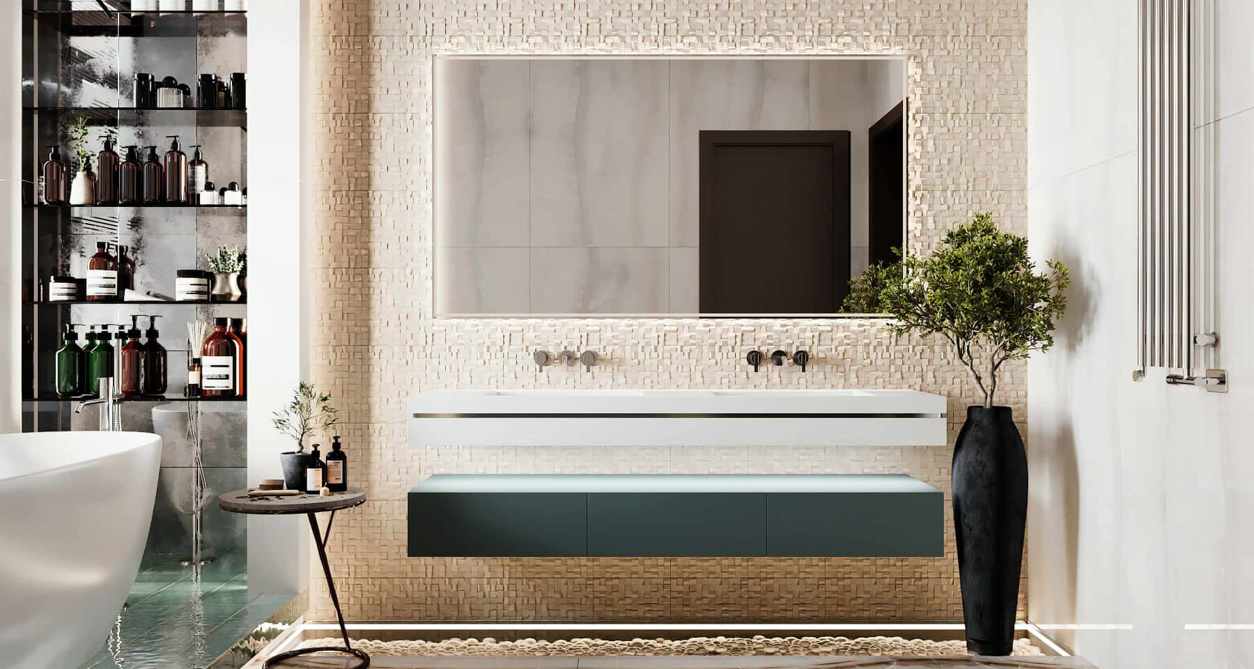 Інтер'єр котеджу з панорамними вікнами і каміном: затишок та комфорт