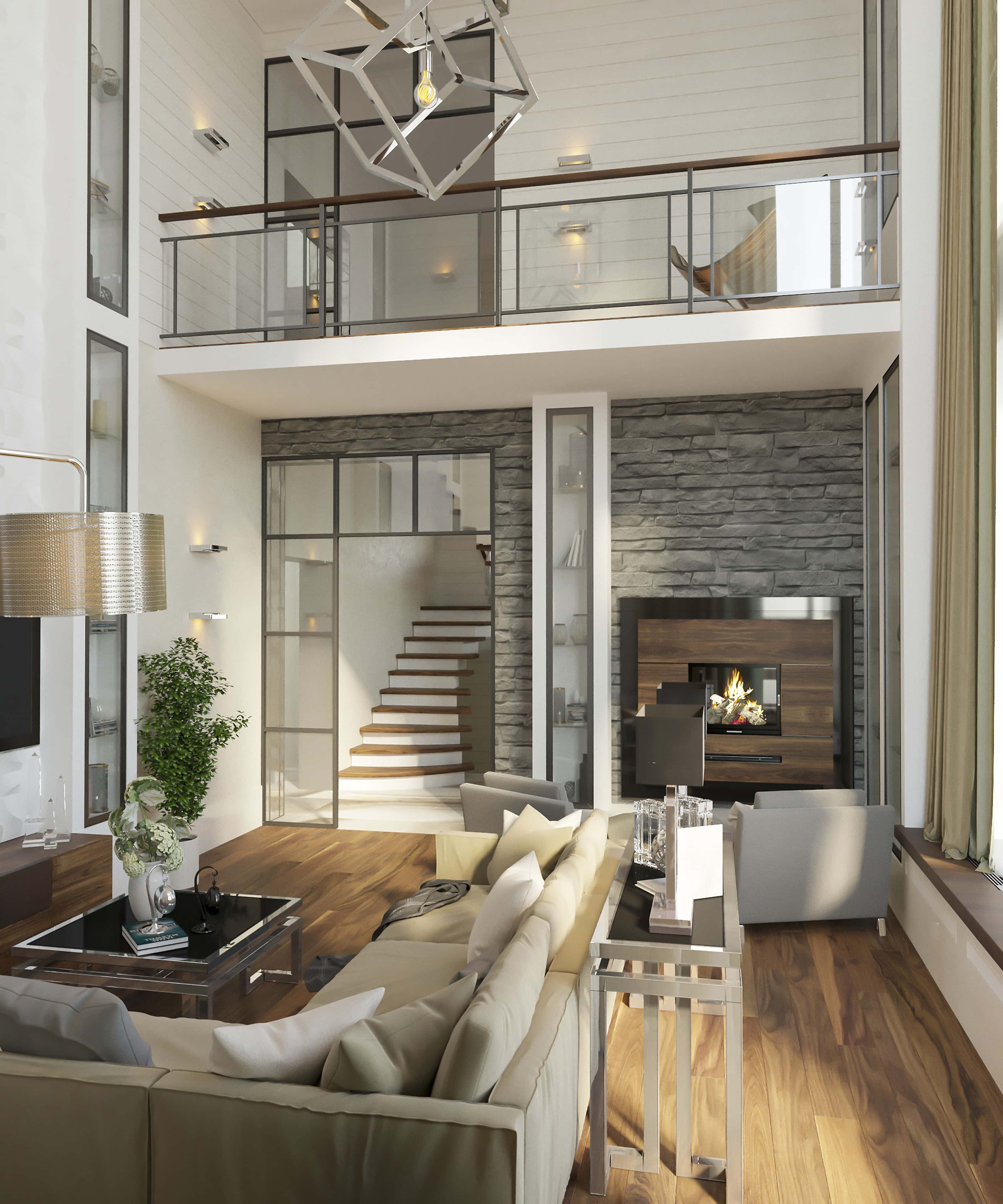 Сучасний дім з панорамними вікнами, що забезпечують максимальне природне освітлення