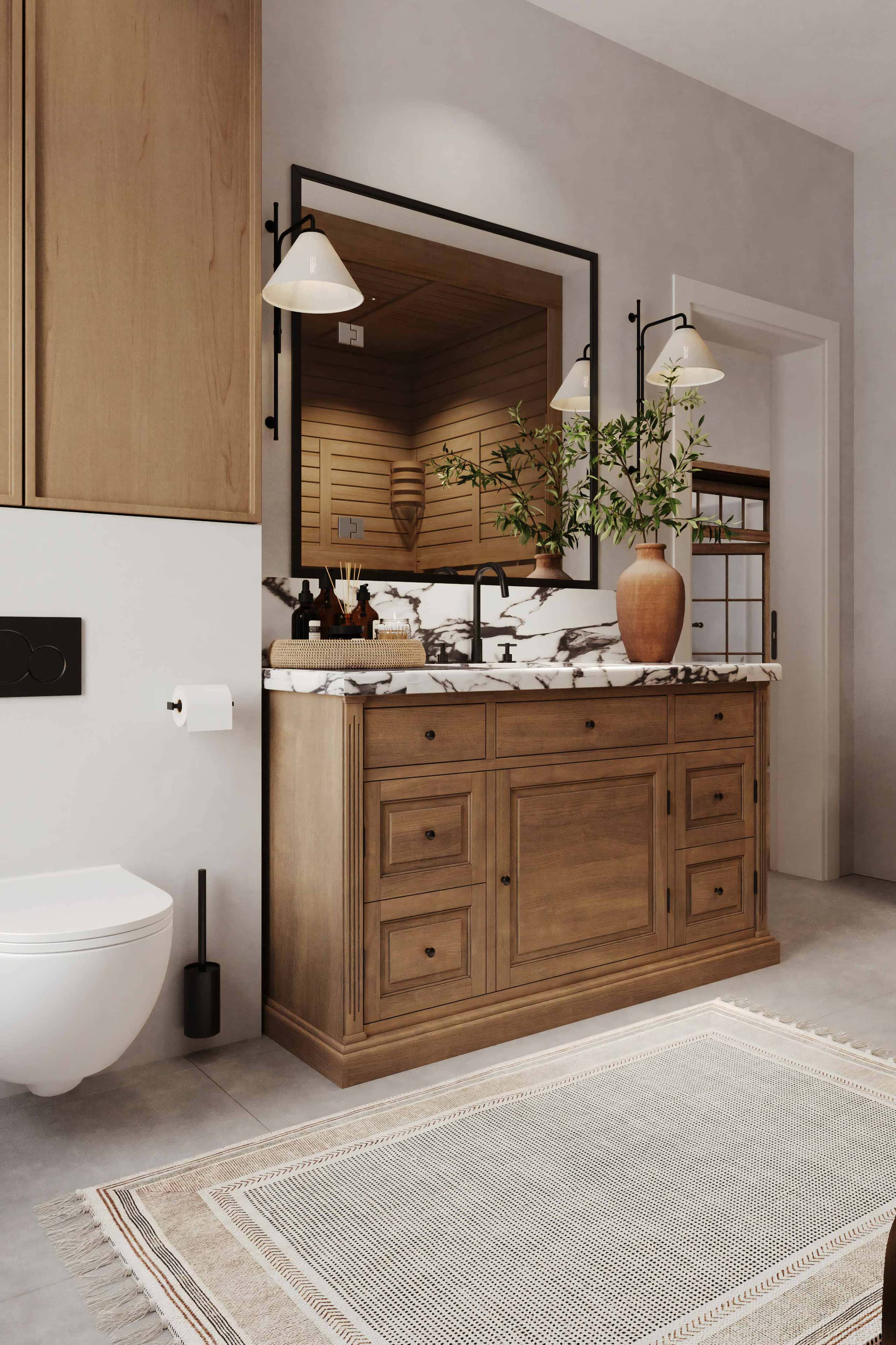 Сучасний дизайн будинку з панорамними вікнами та елементами еко-стилю в інтер'єрі