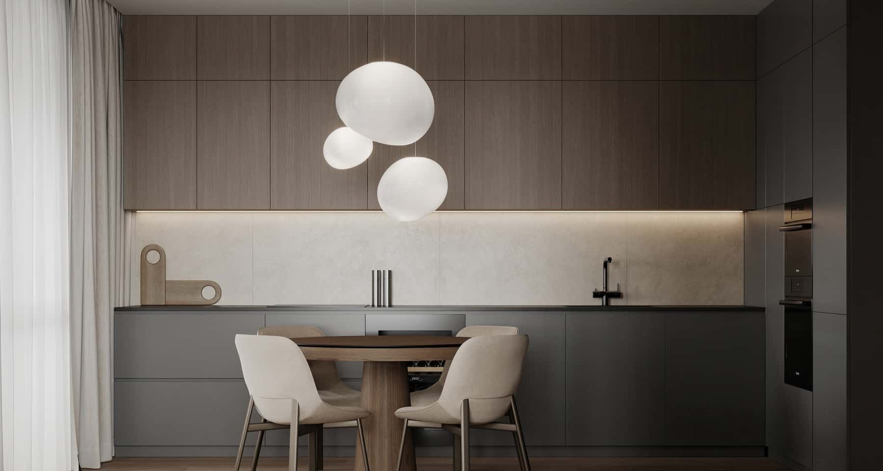 Елементи декору в стилі мінімалізм-лофт: прості форми та натуральні матеріали.