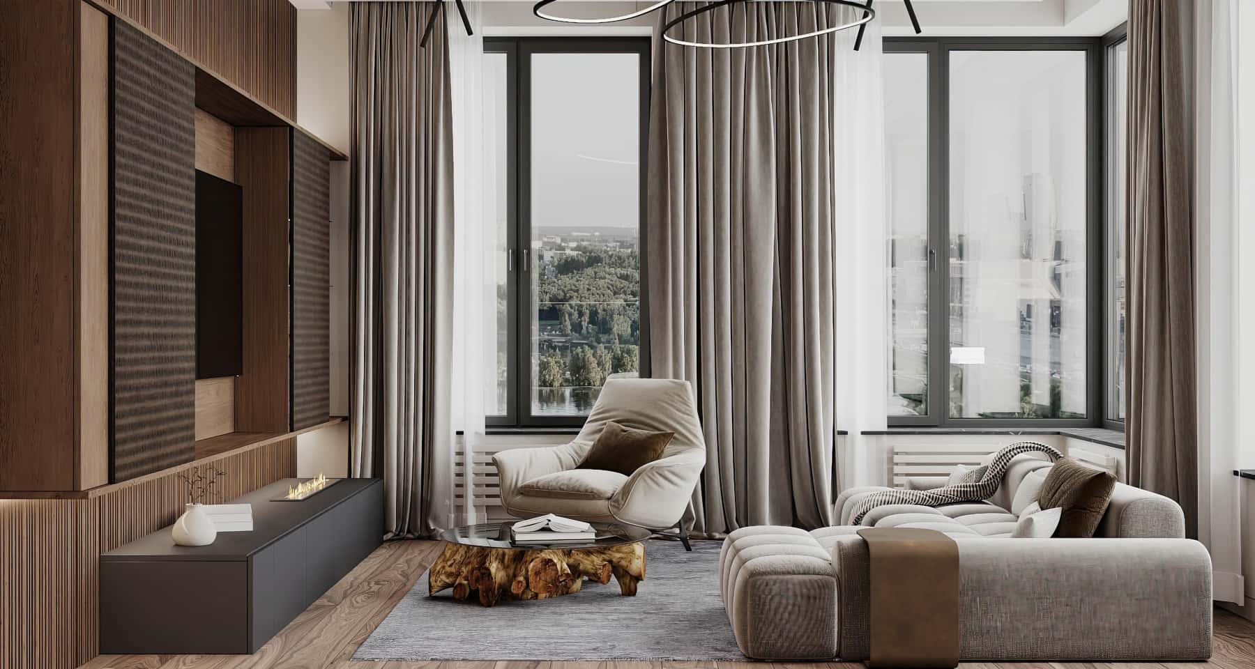 Дизайн квартири в стилі мінімалізм з елементами лофту та японськими мотивами.