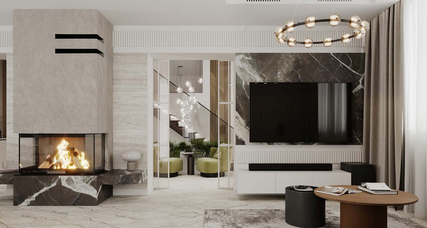 Преміум дизайн: деталі інтер'єру заміського будинку з акцентом на текстури