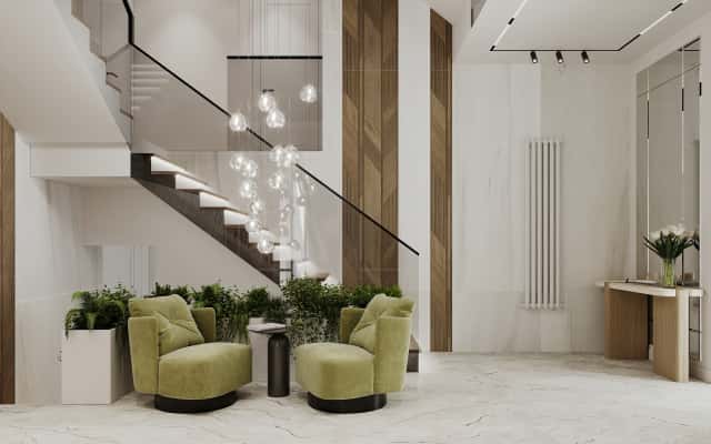 Преміум дизайн інтер'єру: розкішна ванна кімната з використанням натурального каменю.