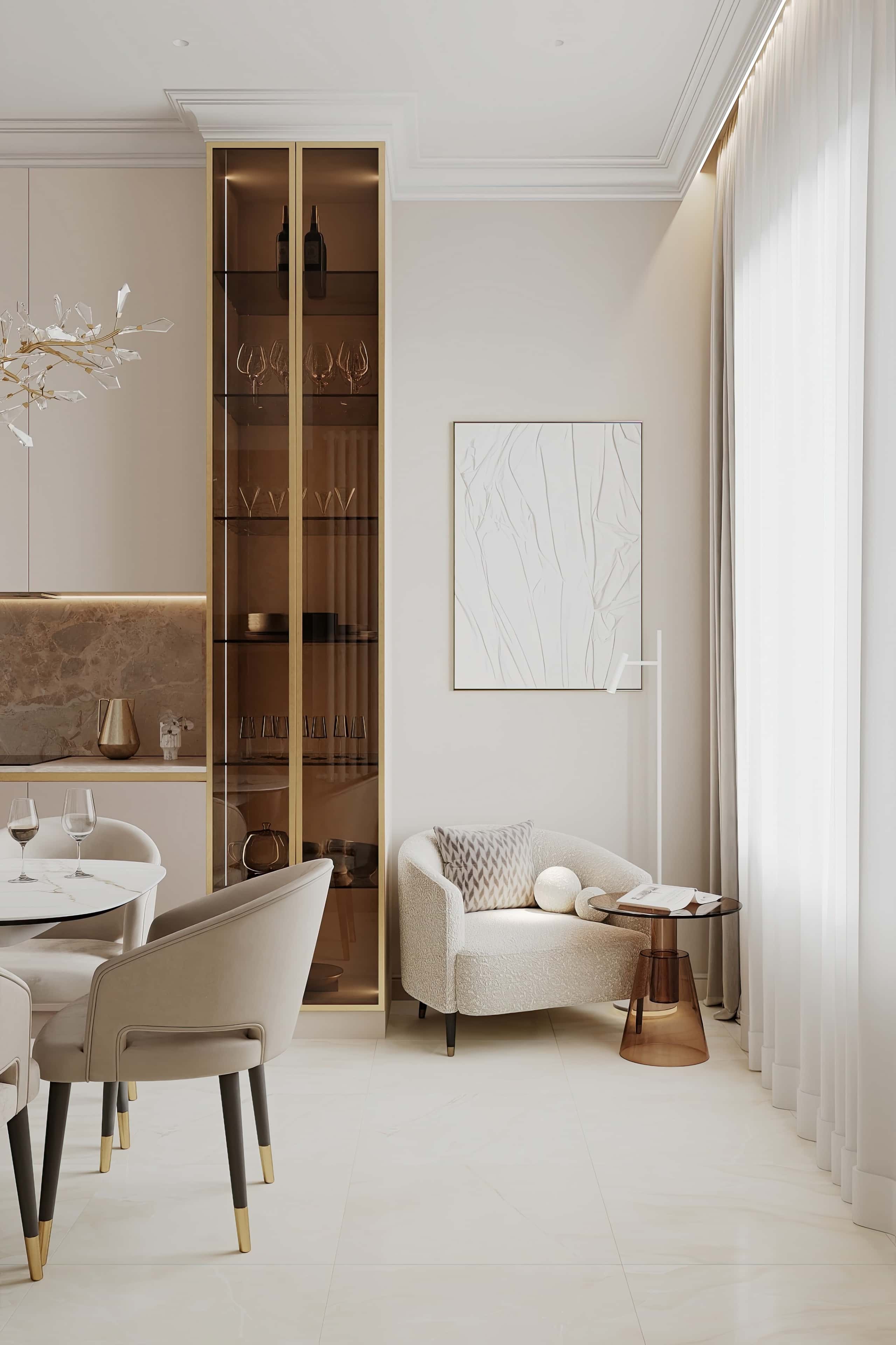 Світла кухня-вітальня з великим диваном та обідньою зоною 2026