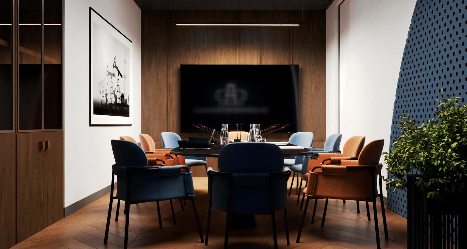 Сучасний офіс з мінімалістичним дизайном та функціональними робочими місцями