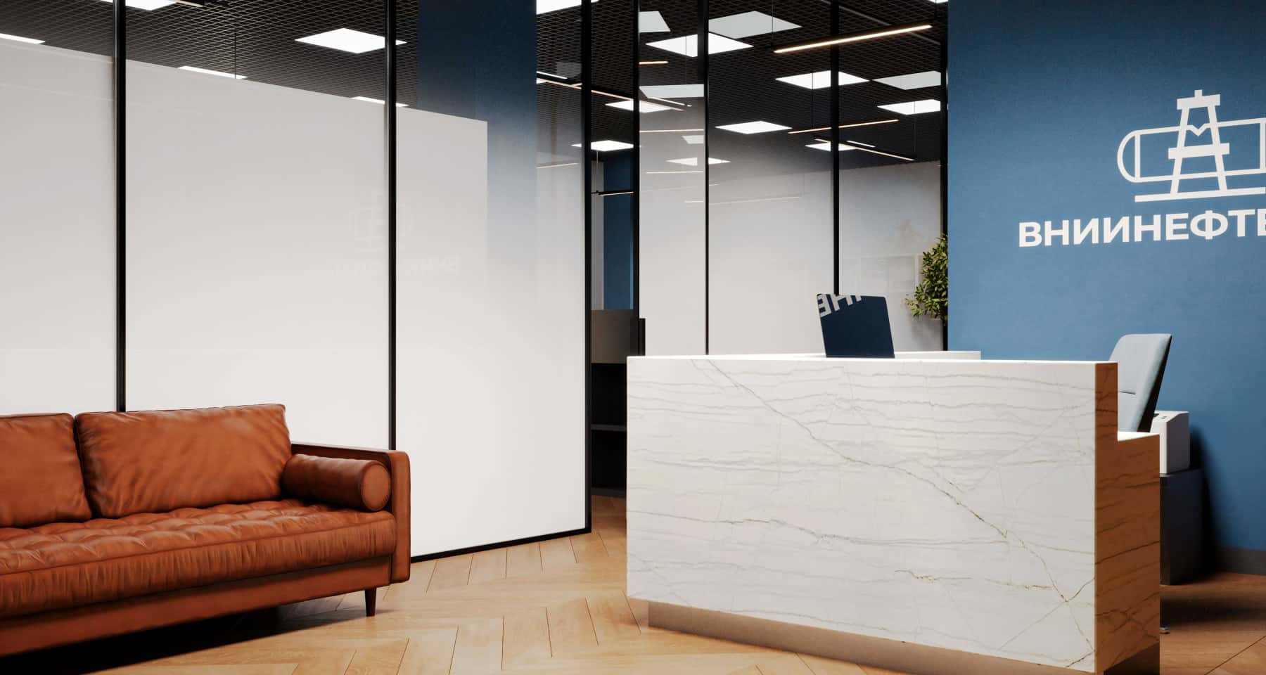 Офісні приміщення з відкритим плануванням та зонами для відпочинку і спілкування