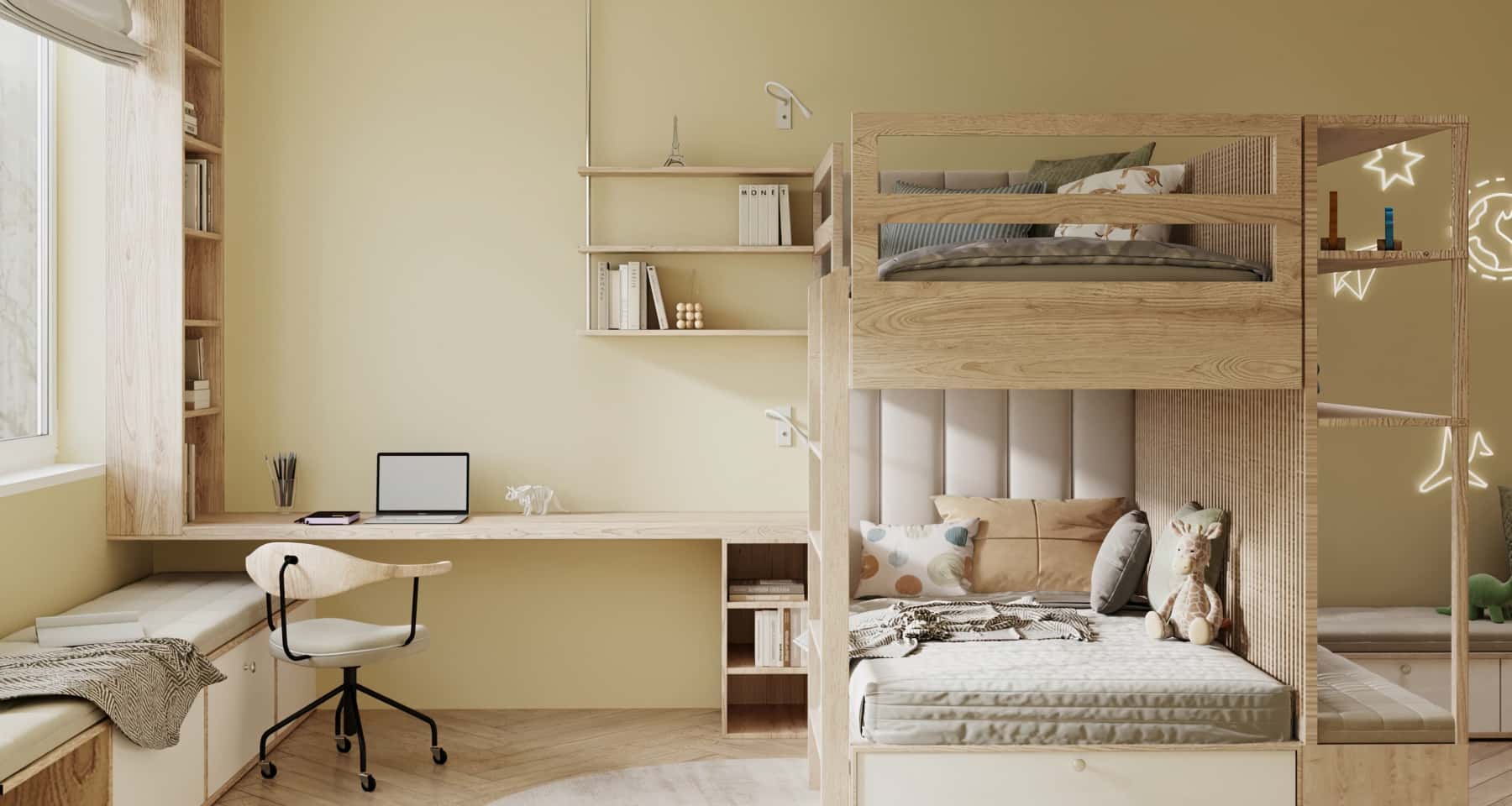 Дизайн дитячої кімнати в трикімнатній квартирі: яскраві акценти та ергономіка.