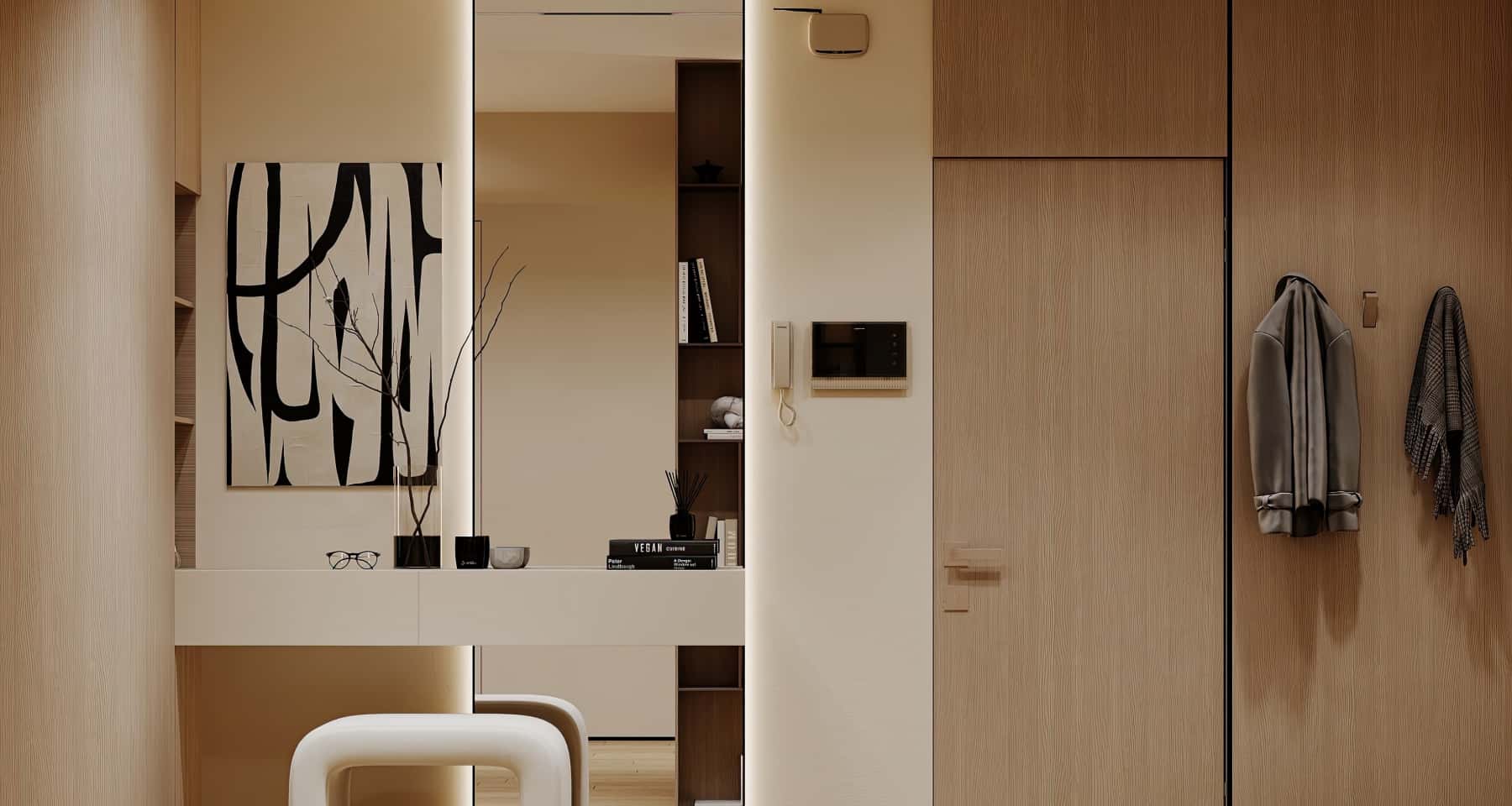 Елегантний дизайн трикімнатної квартири з використанням сучасних меблів та стильних аксесуарів.