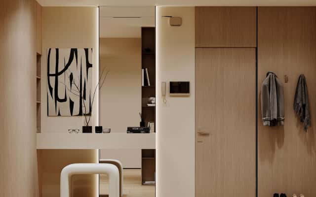 Дизайн трикімнатної квартири: ванна кімната з сучасною сантехнікою та плиткою, фото