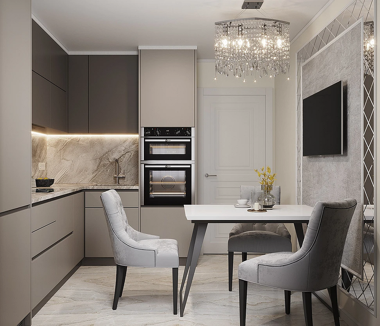 Використання різних кольорів дерева в інтер'єрі з темними меблями для балансу.