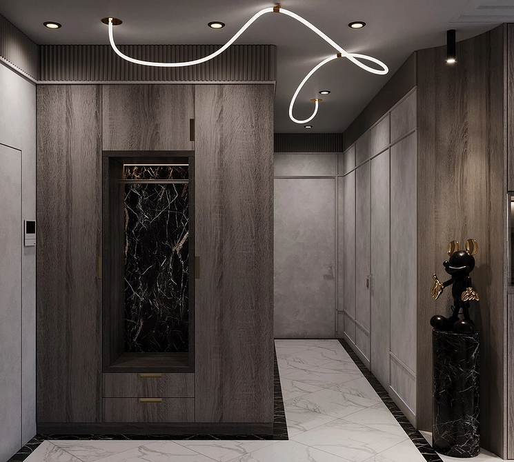 Темні дерев'яні меблі в поєднанні зі світлою підлогою та стінами в спальні