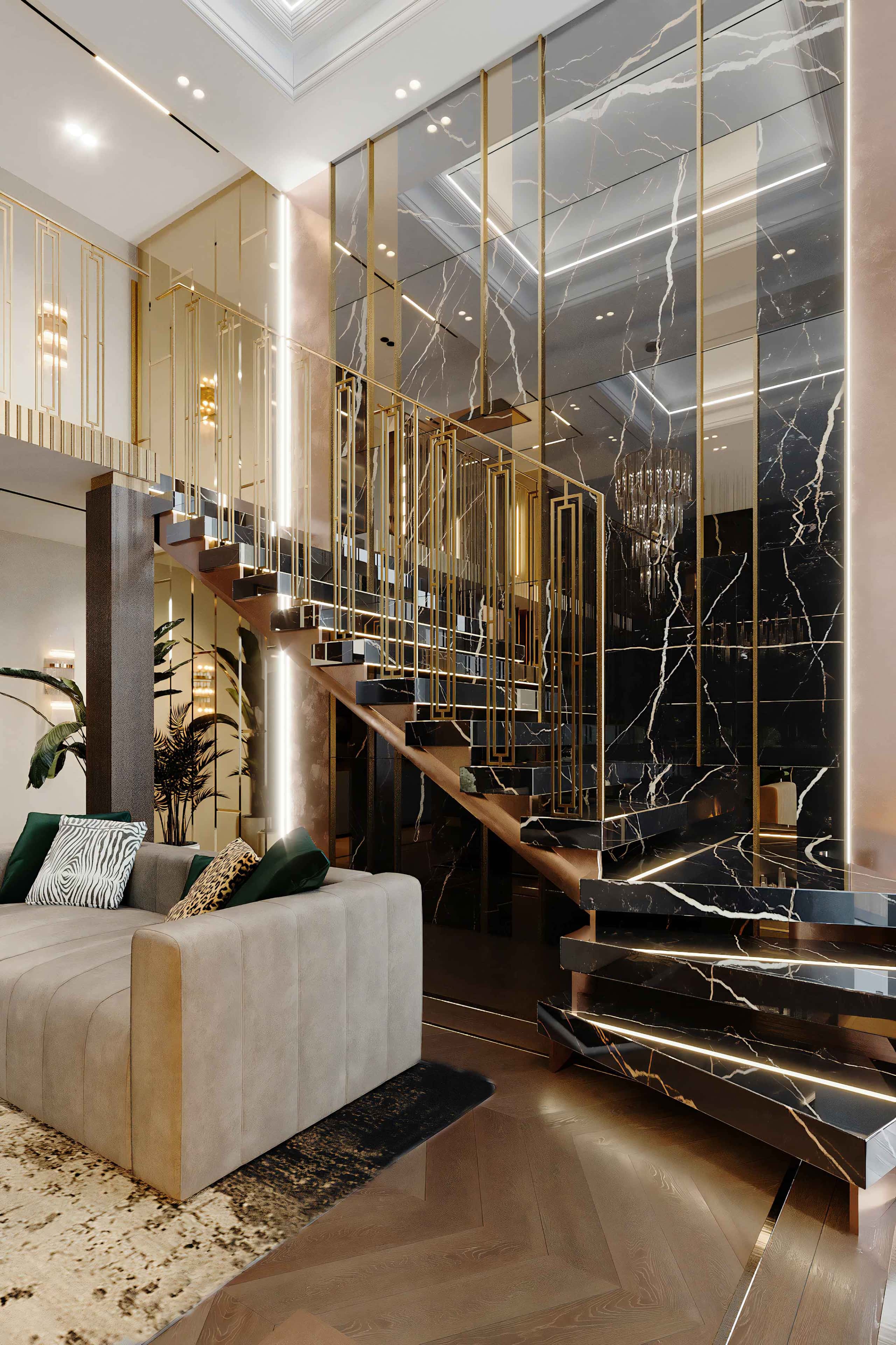 Розкішний інтер'єр квартири в Москві після елітного ремонту, сучасна класика