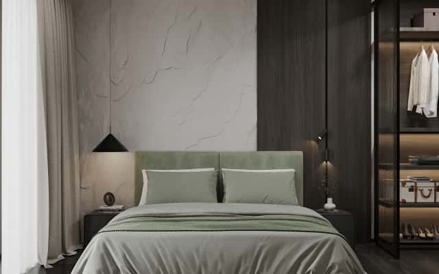 Планування квартири з елітним ремонтом: вітальня, поєднана з кухнею.