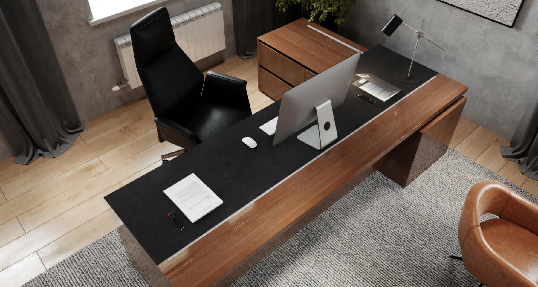 Деталі оздоблення офісу: стильні світильники та декоративні елементи