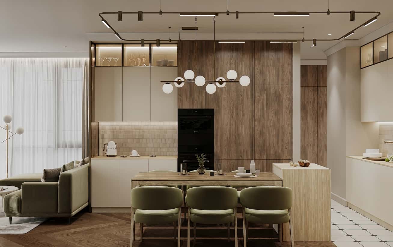 Сучасний дизайн інтер'єру квартири 32 м² з акцентом на функціональність.