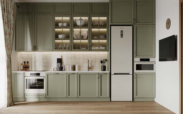 Інтер'єр маленької квартири 32 м² з використанням натуральних матеріалів.