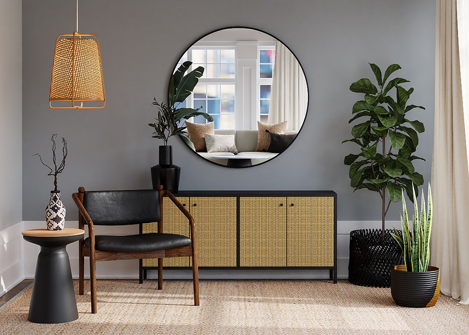 Приклад якісних меблів для вітальні: диван, крісло та журнальний столик