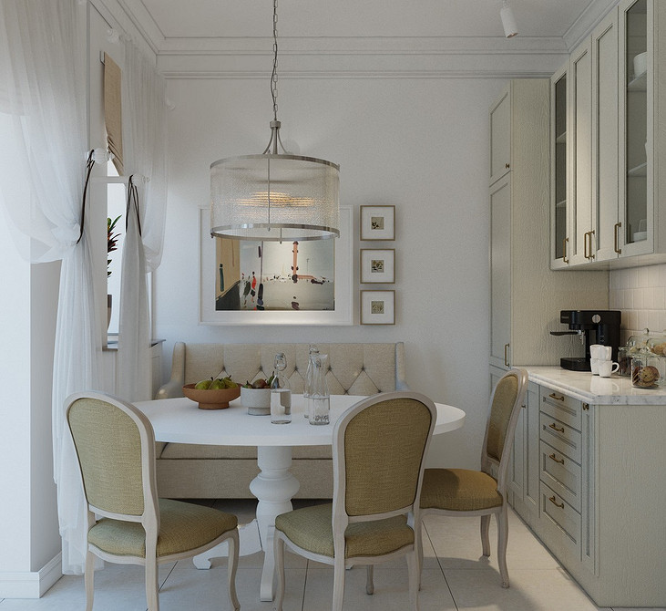 Елегантне узголів'я ліжка з каретною стяжкою в розкішній спальні