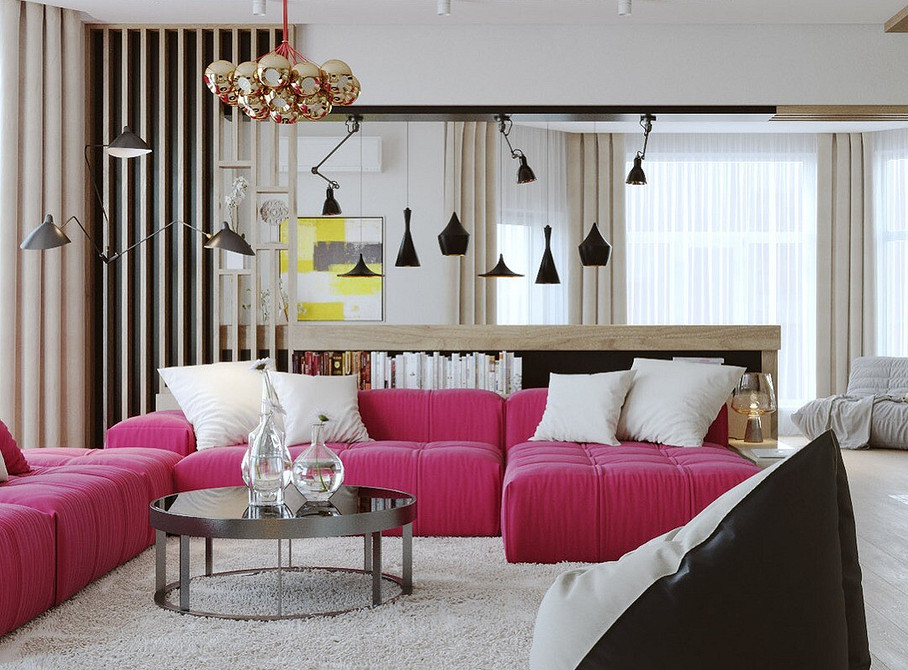 Яскраве крісло в сучасному інтер'єрі: стильний акцент для вітальні або спальні.