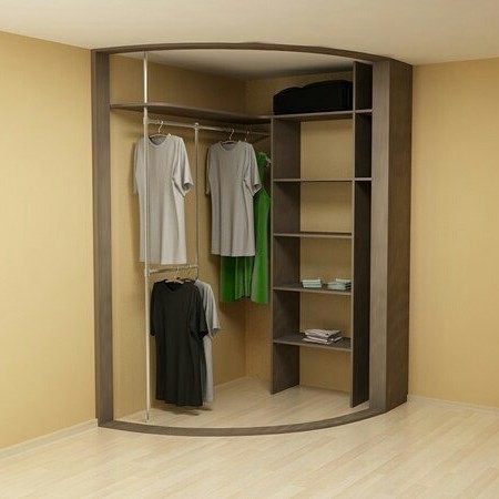 Сучасний кутовий шафа-купе в спальні для оптимального зберігання речей