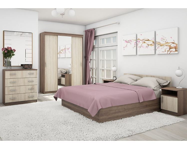 Сучасна спальня з кутовою шафою-купе з підсвіткою для комфорту та стилю