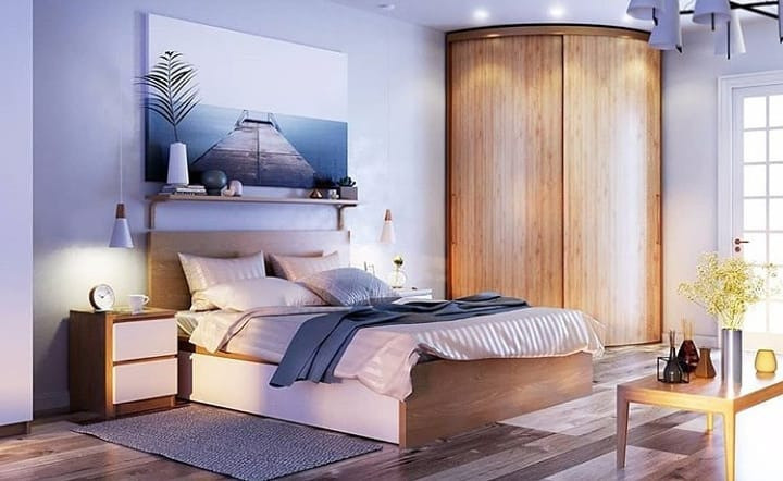 Інтер'єр спальні з кутовою шафою: рішення для організації зберігання одягу