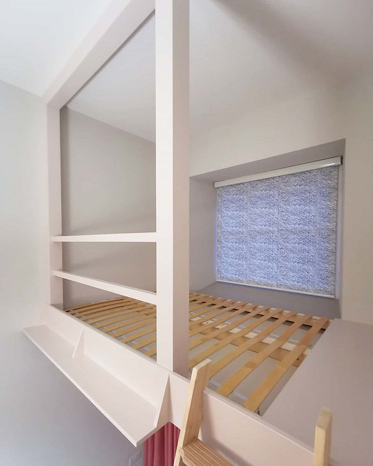 Креслення ліжка-горища з деталізацією всіх розмірів для самостійного виготовлення.