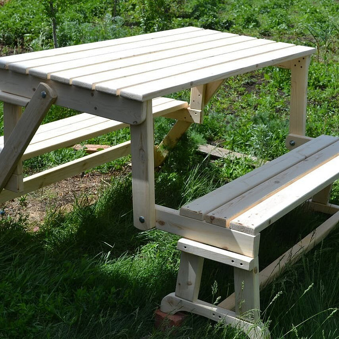 Садові меблі своїми руками: лавка трансформер з дерева в ландшафтному дизайні саду