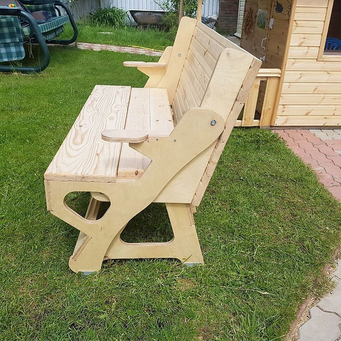 Креслення стола-лавки трансформера для саду своїми руками з розмірами