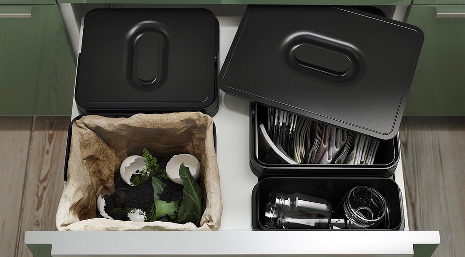 Ефективне використання простору кухні: навісні шафи з різними системами зберігання