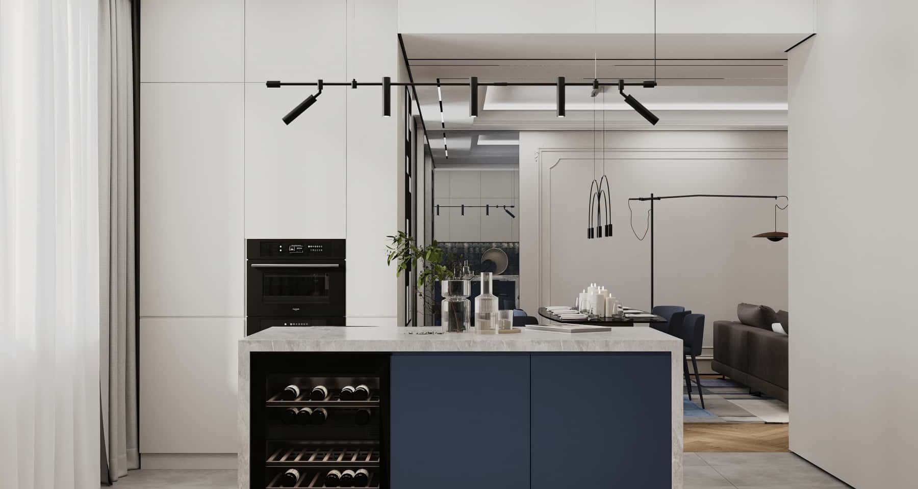 Вибір кольорів для кухні: сучасний інтер'єр з акцентом на деталі.