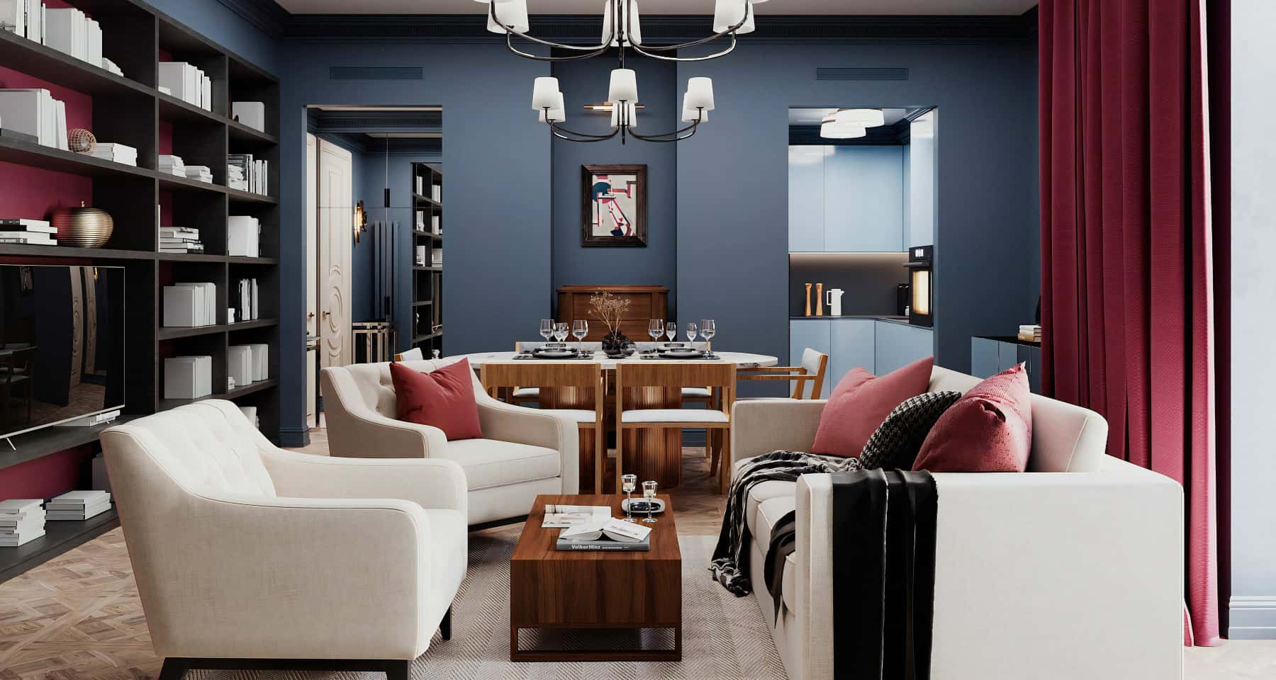 Поєднання кольорів: білий інтер'єр з акцентами теракотового та сірого в декорі.