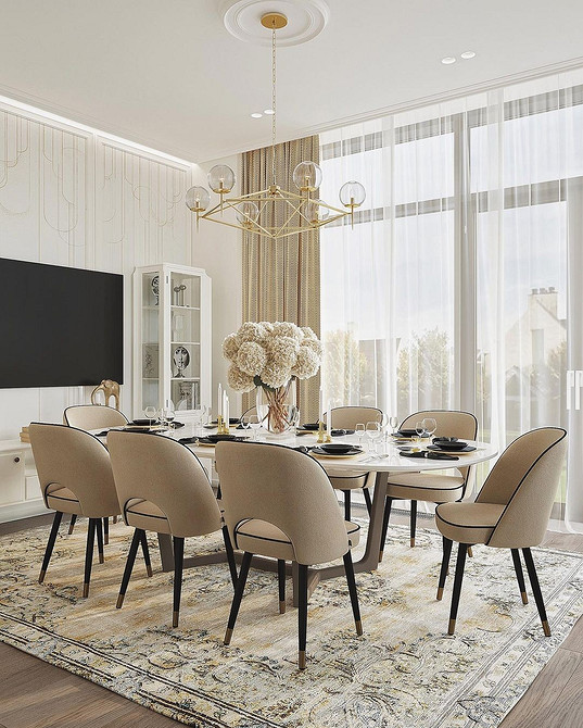 Сучасний сервант у вітальні з відкритими полицями для демонстрації колекцій посуду.