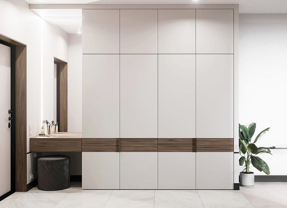 Дизайн шафи в передпокій: ідеальне рішення для зберігання верхнього одягу.