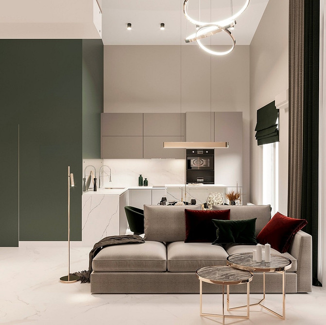 Невеликий коричневий диван у дитячій кімнаті з іграшками та книжками