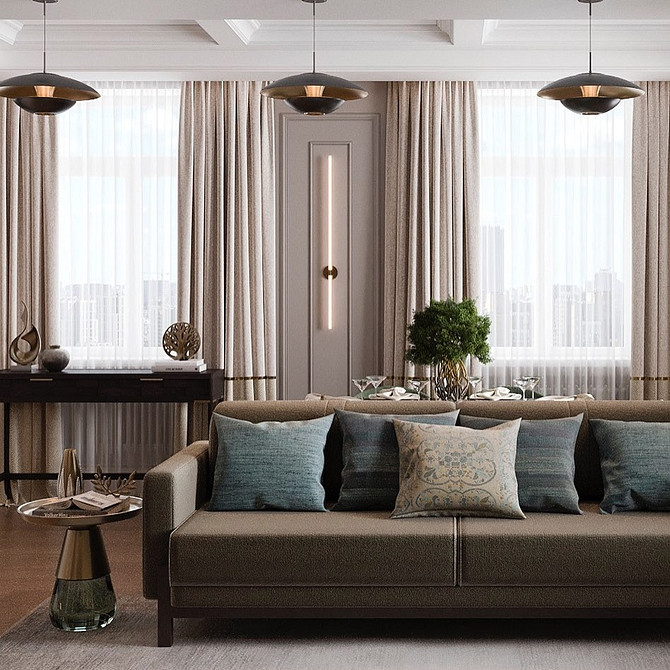 Коричневий диван-ліжко в невеликій кімнаті: практичне рішення для економії місця