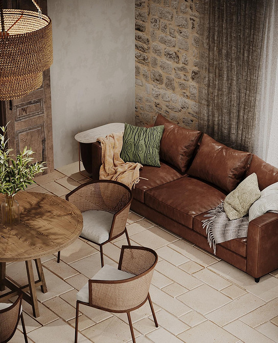 Шкіряний диван: вибір кольору та поєднання з іншими меблями