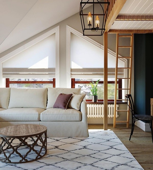 Приклад ліжка горища з місцем для ігор та зоною відпочинку.