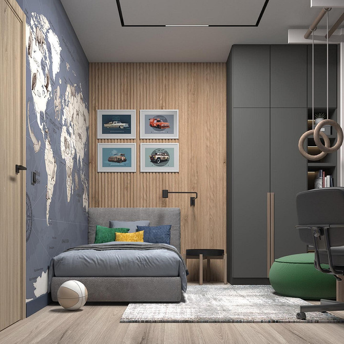 Стильне ліжко з м'яким узголів'ям для гостьової кімнати: сучасний інтер'єр