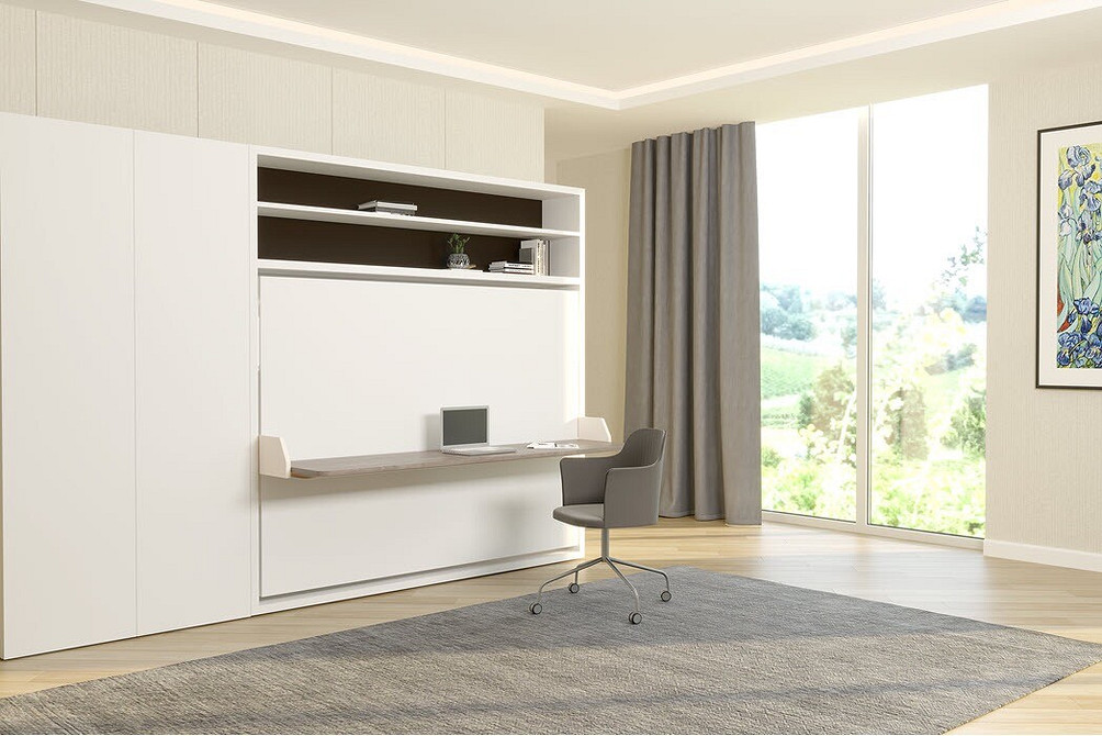 Практичне ліжко-трансформер, яке легко складається в шафу, звільняючи місце в кімнаті.