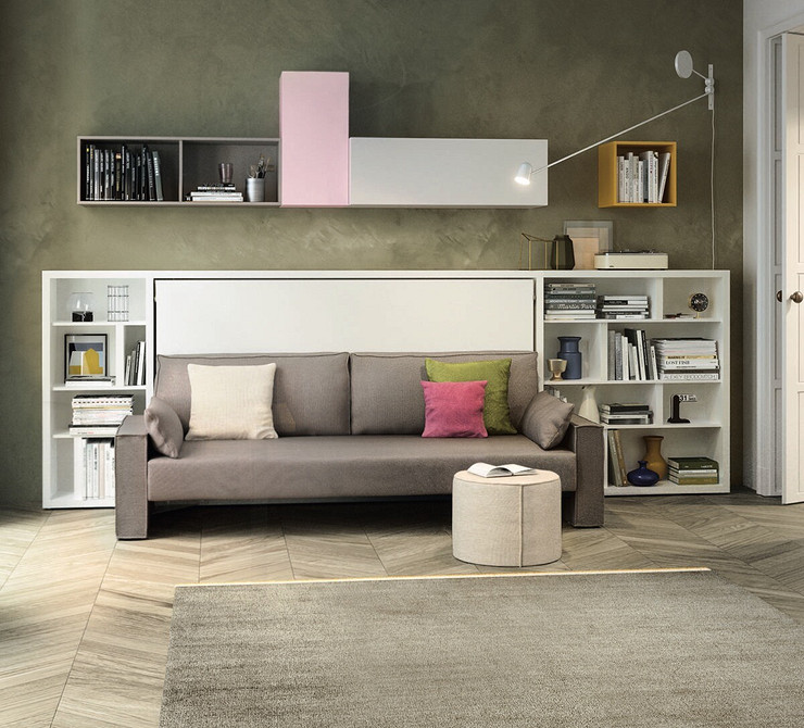 Ліжко-трансформер, вбудоване в шафу, ідеальне рішення для маленької квартири, економія простору