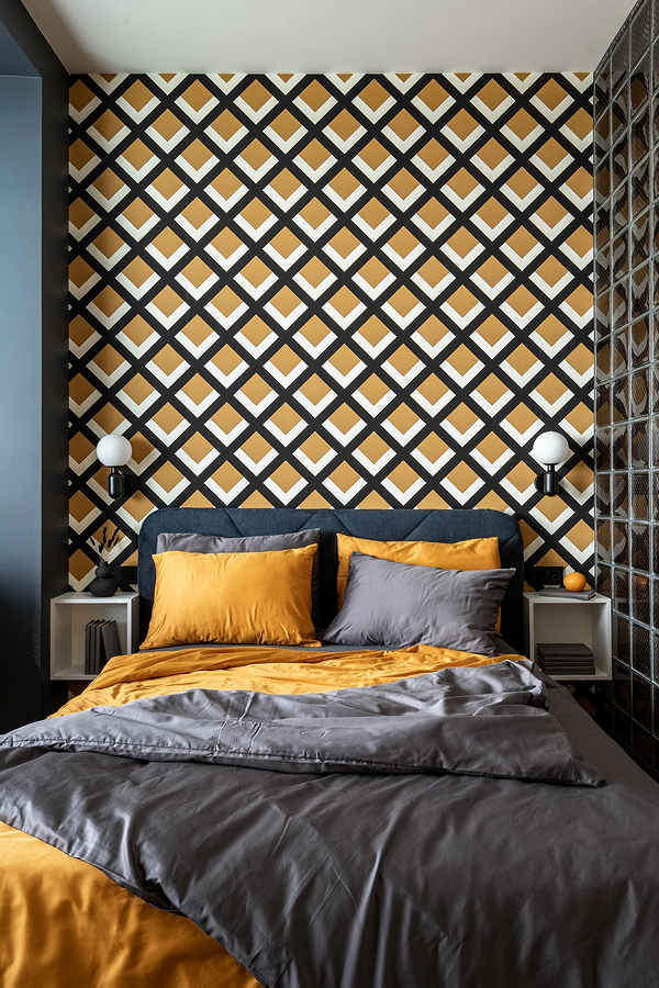 Функціональне узголів'я ліжка з полицями для зберігання книг та інших речей.