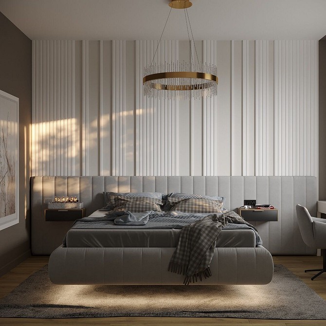 Сучасні тренди ліжок 2025: класична модель на ніжках для затишної спальні.