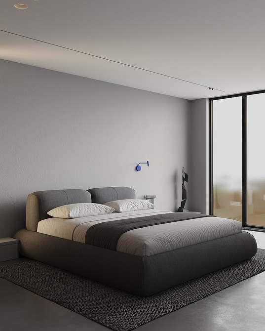 Затишна спальня 2025: ліжко з натуральних матеріалів в стилі мінімалізм та японський.