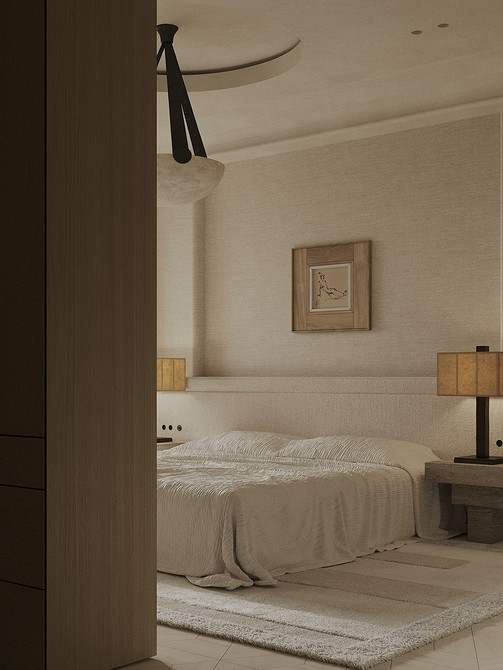 Сучасне ліжко з дерев'яним каркасом: екологічний дизайн спальні 2026 року.