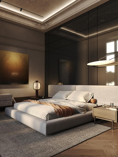 Розкішне м'яке ліжко з велюровою оббивкою: дизайн спальні 2026, комфорт.